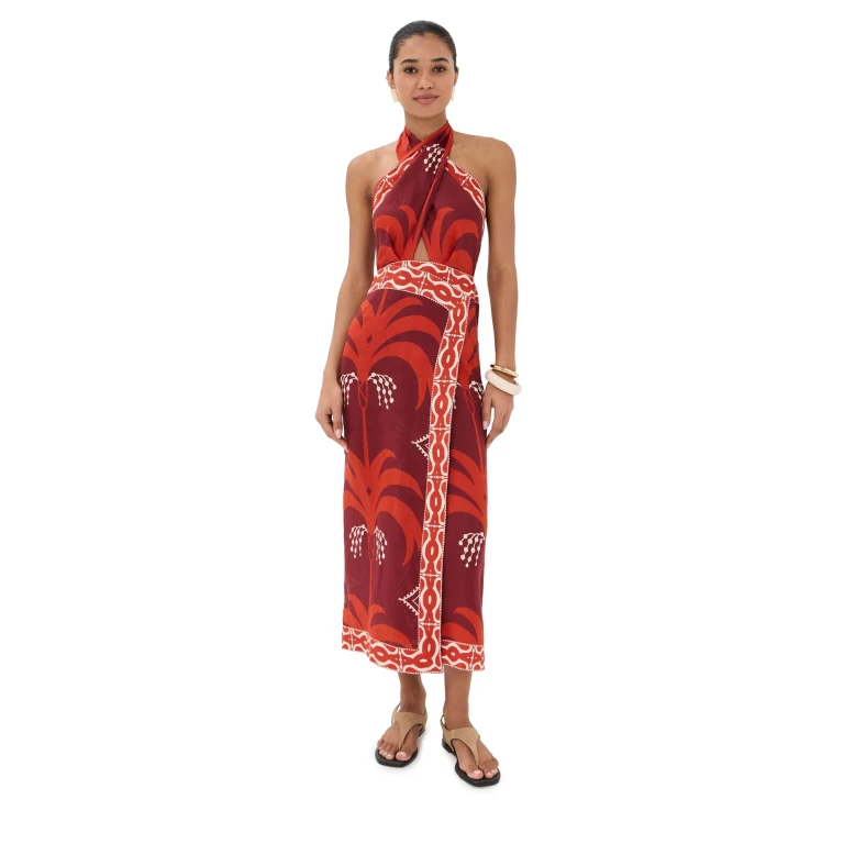 Johanna Ortiz Buen Viento Ankle Dress Wine/Red 6