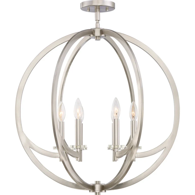 Orion 6-Light Semi-Flush Mount in Brushed Nickel