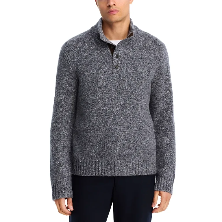 Donegal Button Placket Wool & Cashmere Sweater - Exclusive