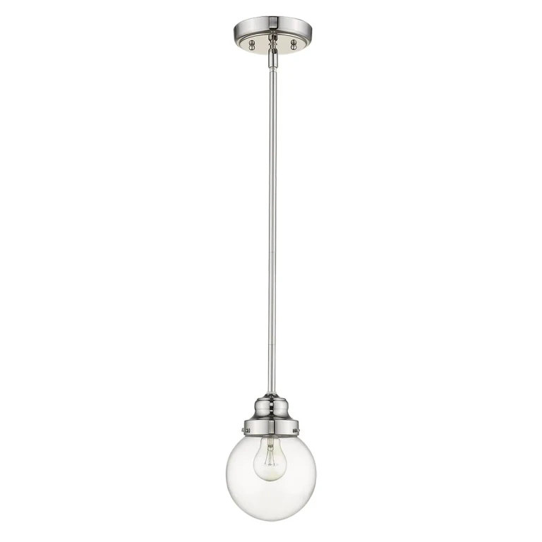 Polished Nickel One Light Pendant from the Portsmith Collection