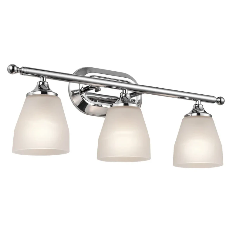 Chrome Three Light Bath from the Ansonia Collection