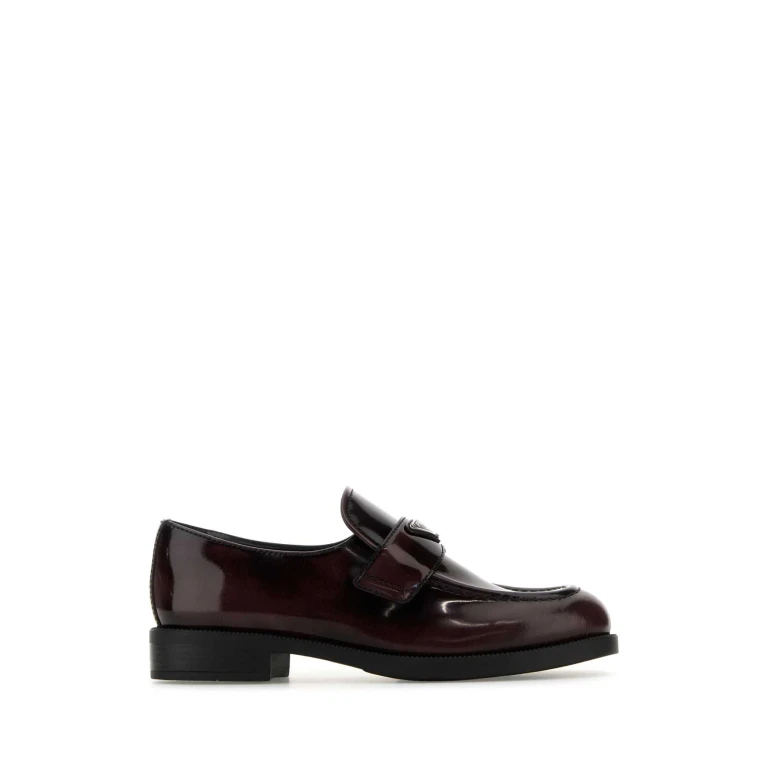 Prada Grape Leather Loafers