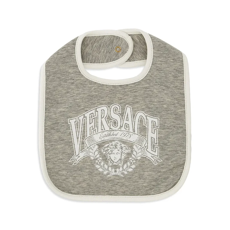 Versace Unisex Str. Melange Jersey Medusa Varsity Print Bib - Baby