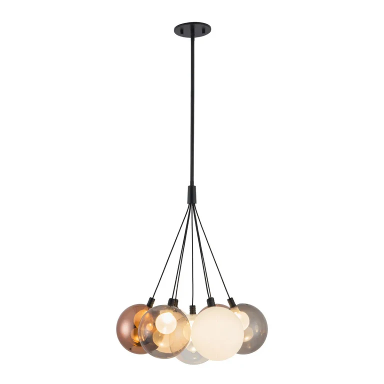 Black Mixed Glass LED Chandelier from the Bolla Collection