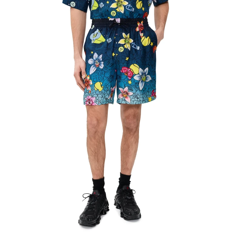 Casablanca Collage Dicones Graphiques Silk Shorts Blue M