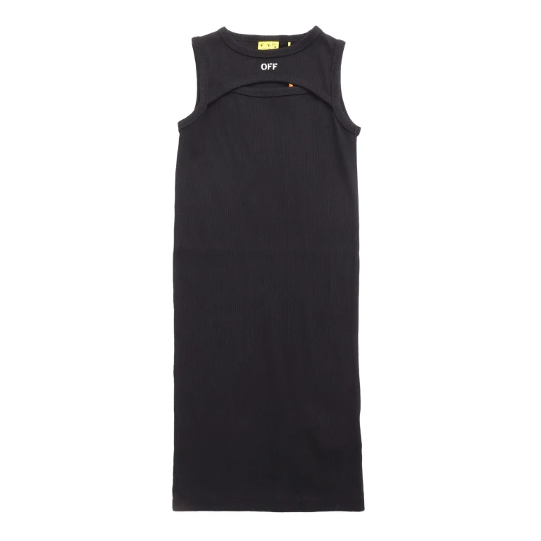 Off-White Black Dress For Girl With Logo