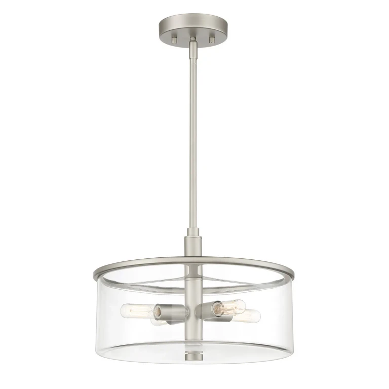 Satin Nickel Four Light Pendant from the Hailie Collection
