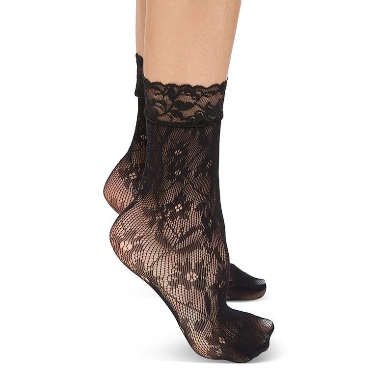 Stems Floral Fishnet Socks