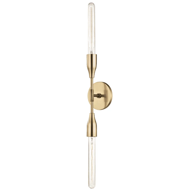 Mitzi Tara 2-Light 30" Wall Sconce in Aged Brass