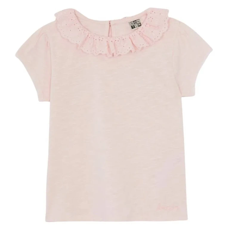 Bonton Kids Tiris Ruffled Collar T-Shirt