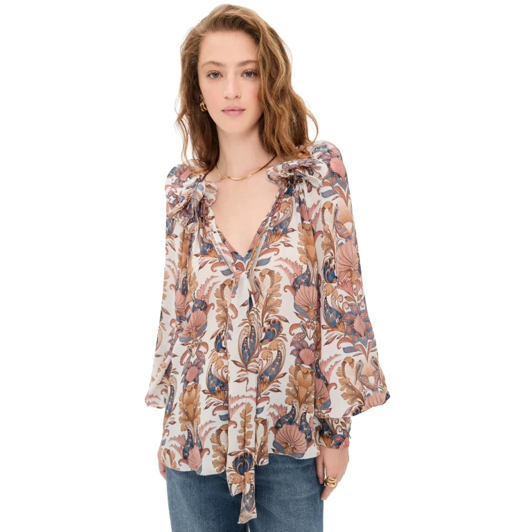 FARM Rio Sea Garden Blouse Sea Garden Off-White L