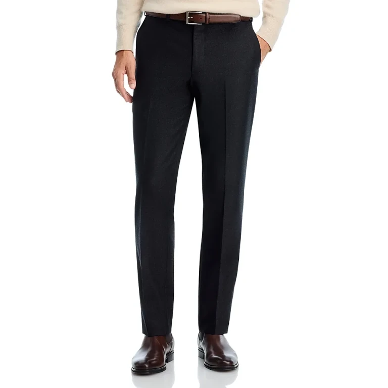Flannel Flat Front Trousers - Exclusive
