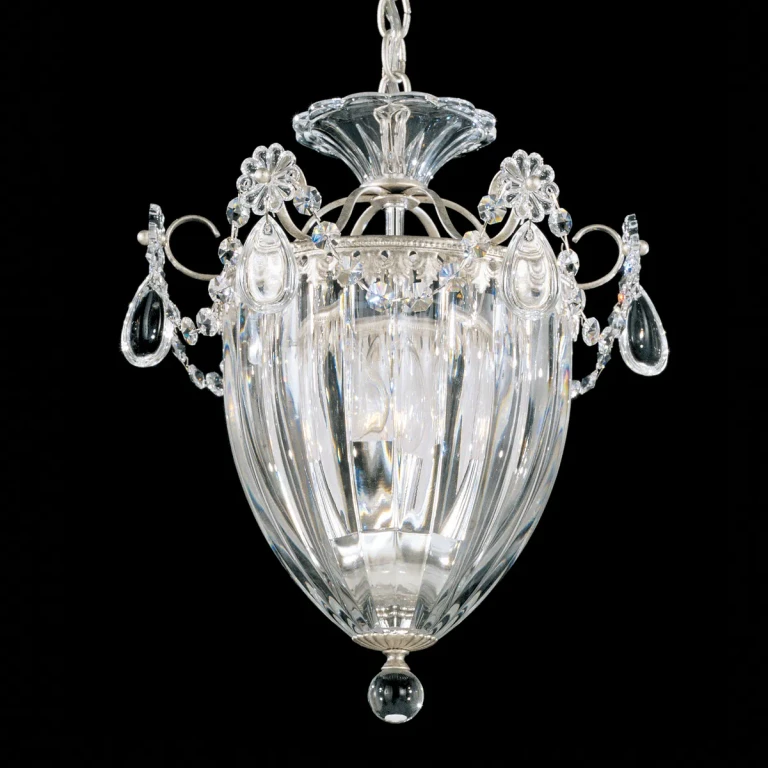 Bagatelle 3-Light Pendant in Antique Silver with Clear Heritage Crystals