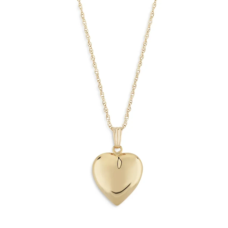 Heart Pendant Necklace in 14K Yellow Gold, 18