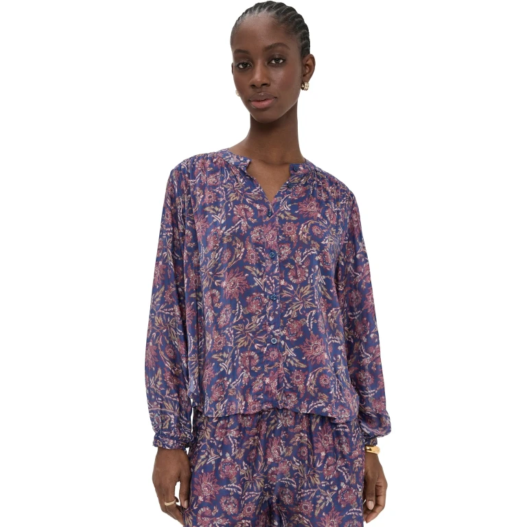 Natalie Martin Collection Tolan Shirt Artichoke Mariner S