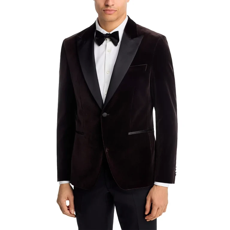 Boss Velvet Satin Peak Slim Fit Dinner Jacket