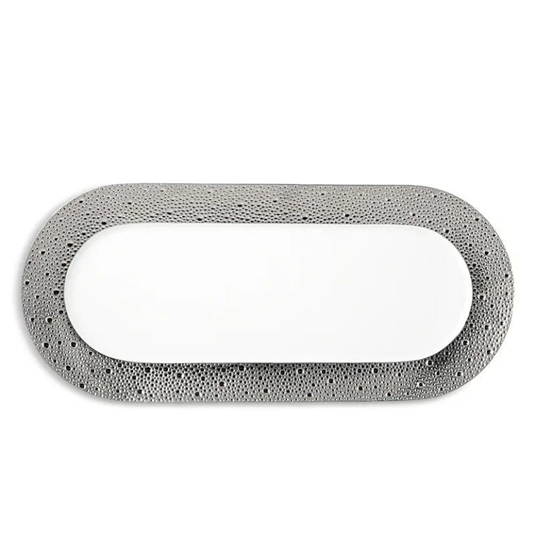 Bernardaud Ecume Platinum Cake Platter
