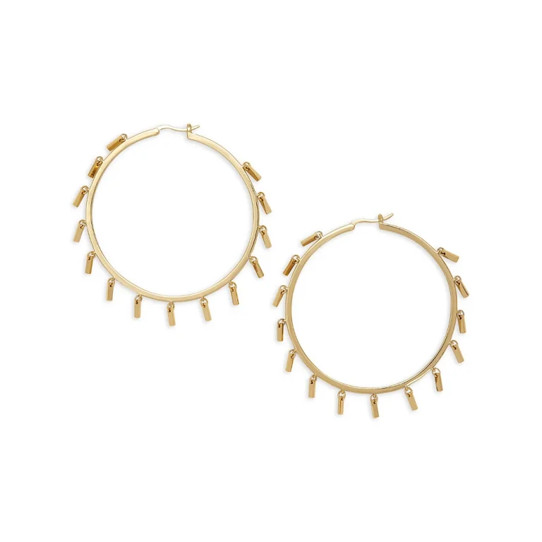Ramy Brook Bar Jewelry Dangling Bar Hoop Earrings