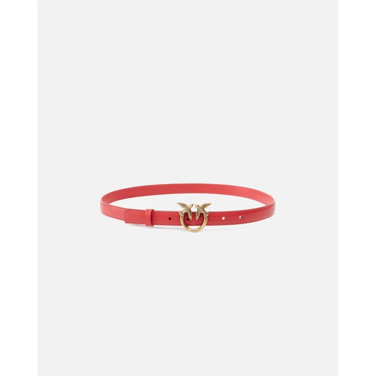 Pinko - Fine ceinture Love Birds en cuir 2cm - XS