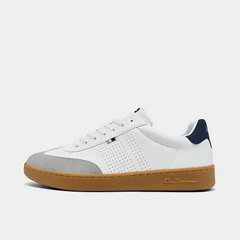 Ben Sherman Men's Glasgow Low Casual Shoes in White/Gum/Navy Size: 8.0