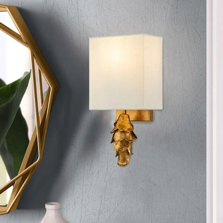 Gold Leaf Wall Sconce from the Nicholls Collection