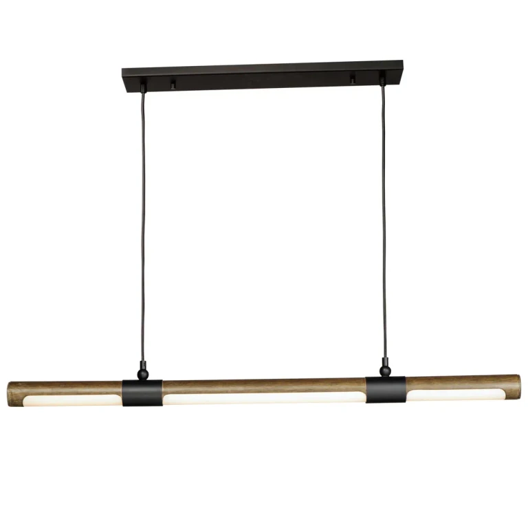 Rollo 1-Light LED Pendant in Antique Pecan with Black