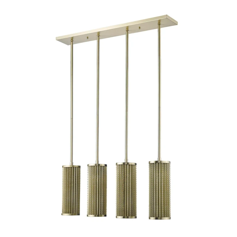 Gold Four Light Pendant from the Basetti Collection