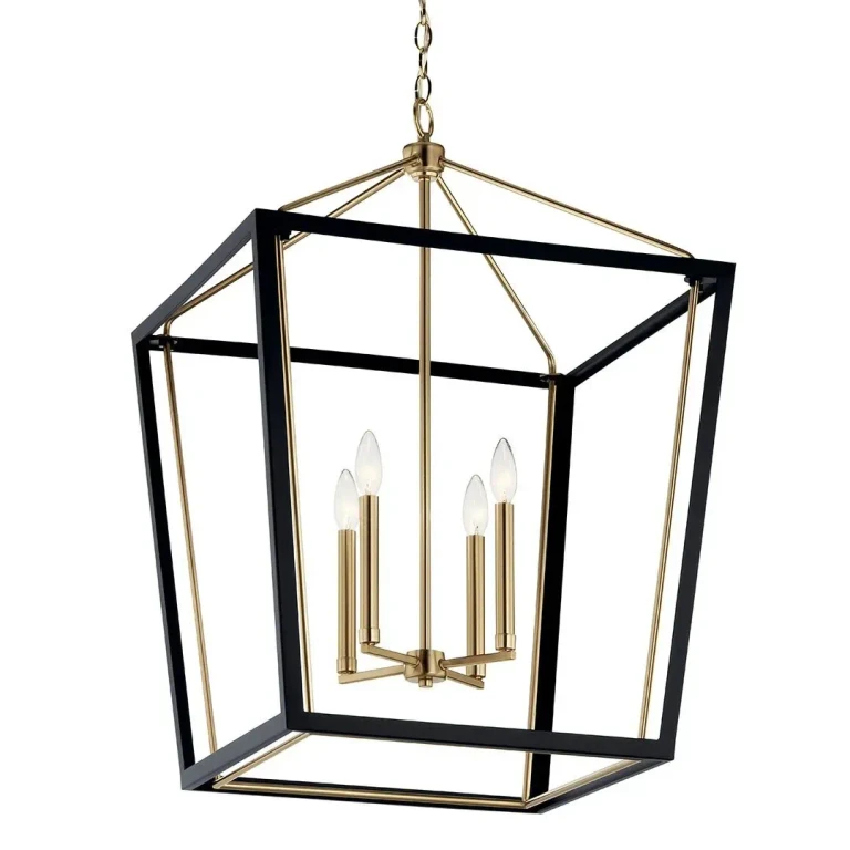 Champagne Bronze Foyer Pendant from the Delvin Collection