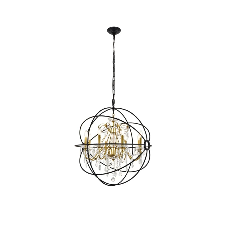 black Eight Light Pendant from the Cordelia Collection