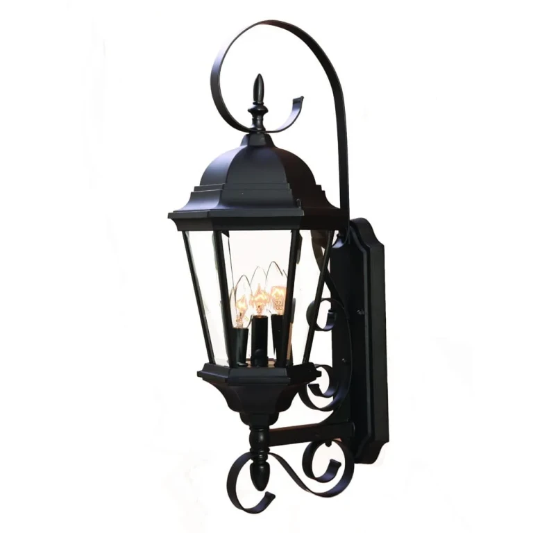 Matte Black Three Light Wall Sconce from the New Orleans Collection