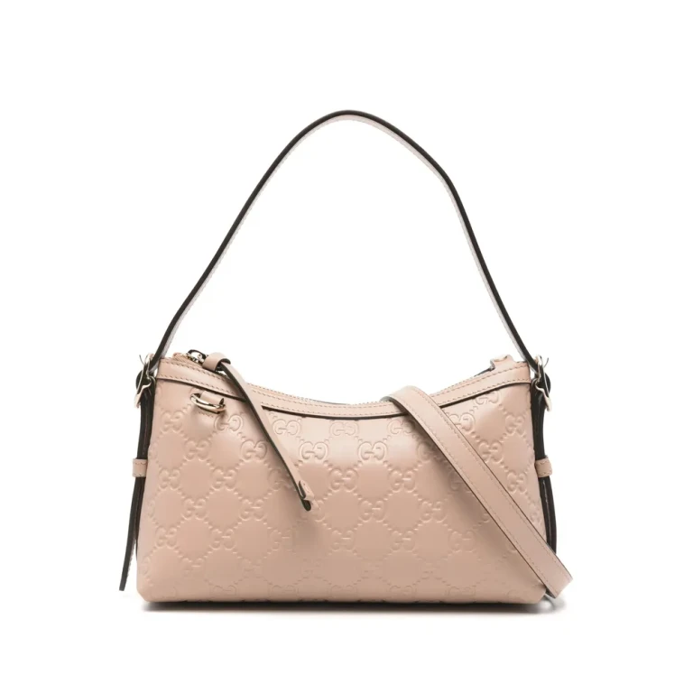 Bolsa de ombro pequena com fecho e GG em relevo Gucci