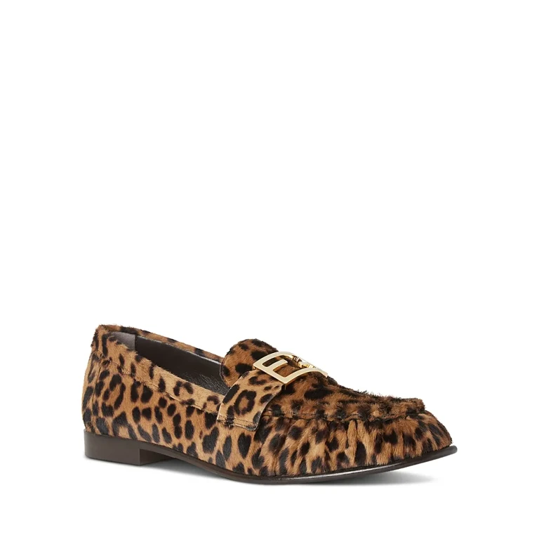 Fendi Women's Baguette Printed Cavallino Calfskin Loafers