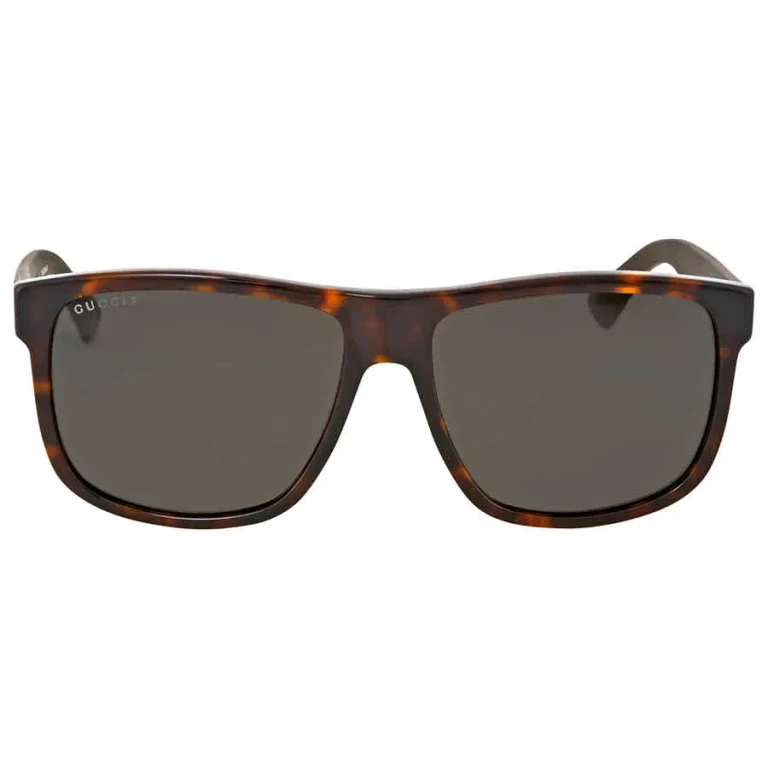 Gucci Polarized Grey Square Mens Sunglasses GG0010S 003 58