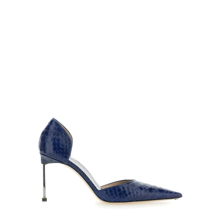 Tom Ford dorsay Blue Pumps With Stiletto Heel And Crocodile-embossed Effect In Leather For Women
