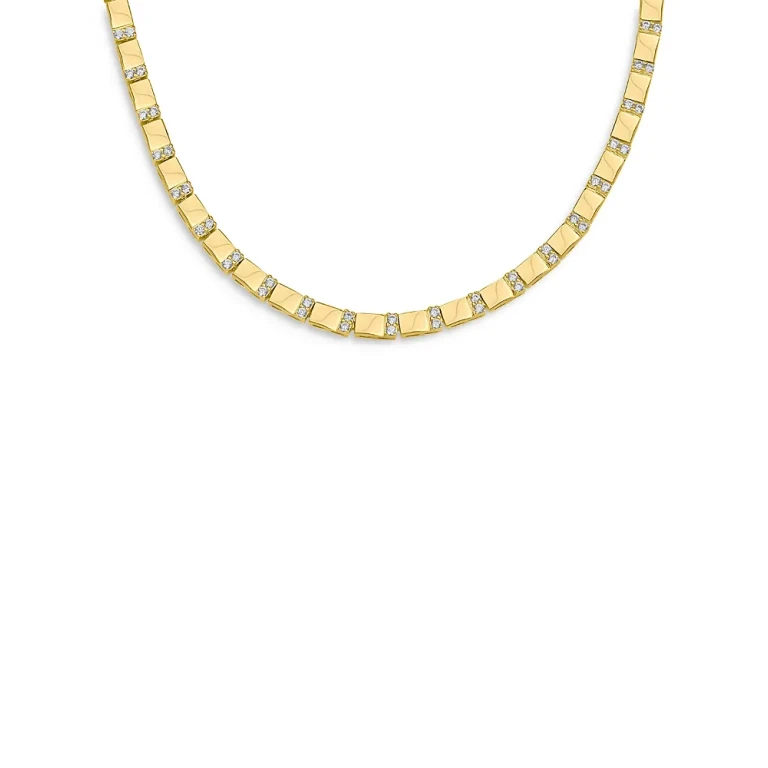 Kenneth Jay Lane Pave Bar Necklace in 14K Gold Plated, 16