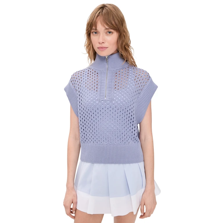 Varley Gaines Half Zip Knit Top Thistle Down XL