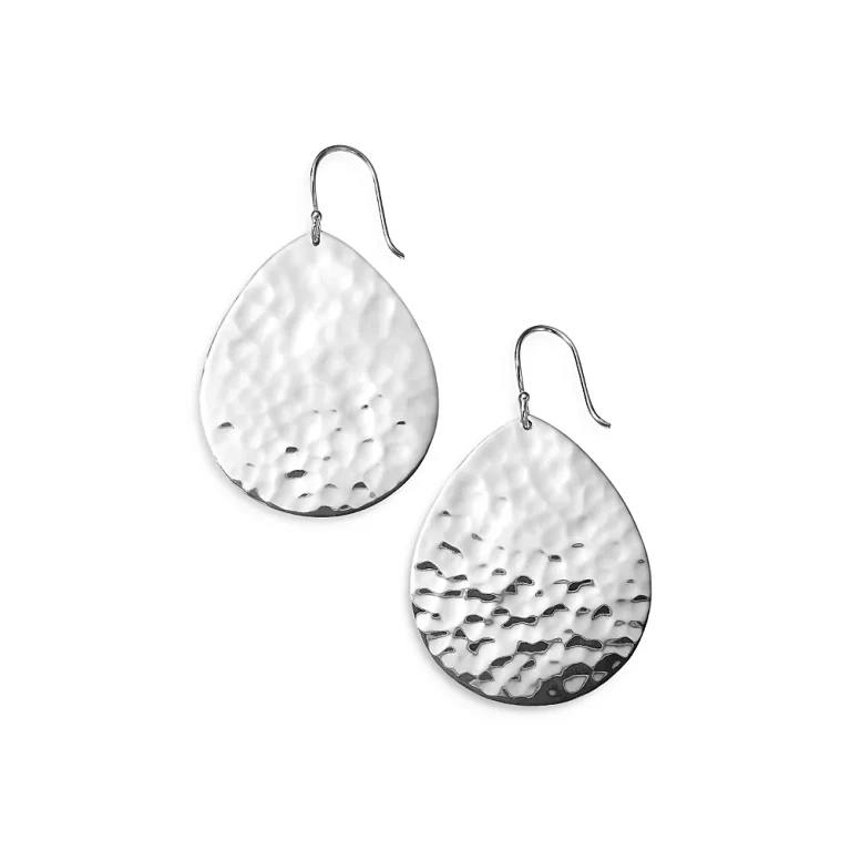 Ippolita Sterling Silver Classico Cringle Hammered Teardrop Drop Earrings