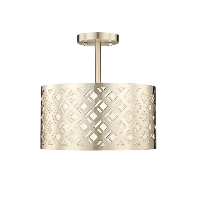 Modern Gold Two Light Semi Flush Mount from the Gracelan Collection