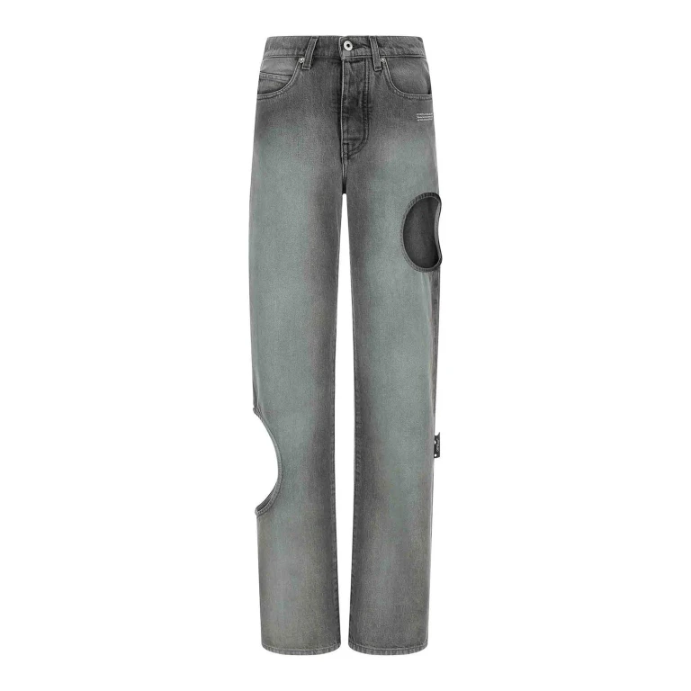 Off-White Jean Droit - Gris