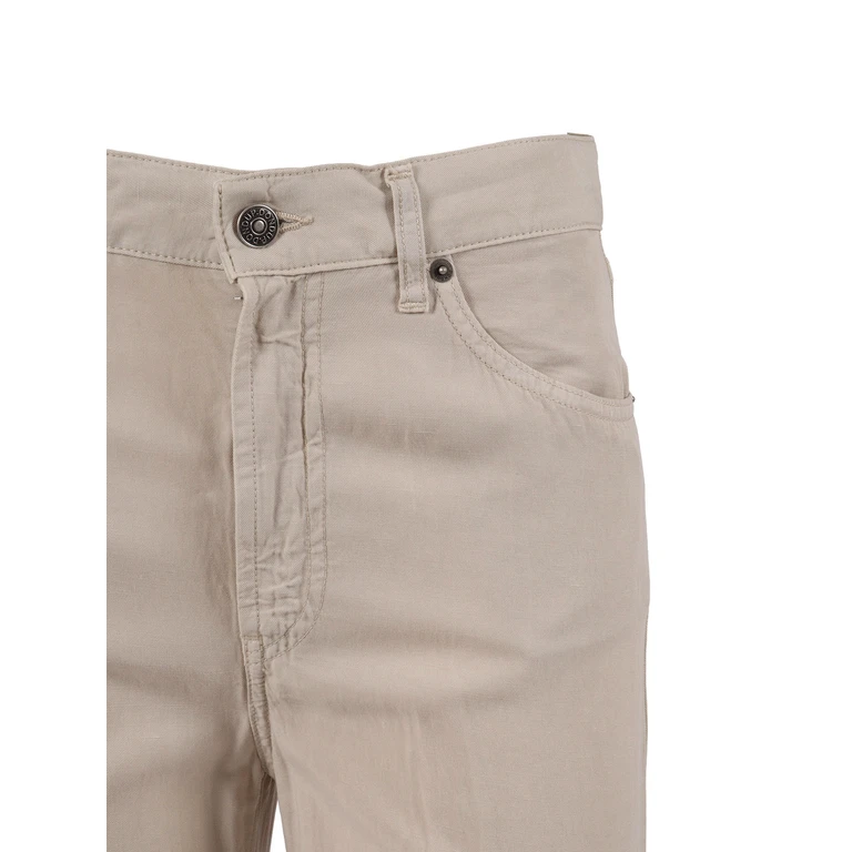 Dondup AMBER PANTS Beige Lyocel Linen Cotton Jean - Women