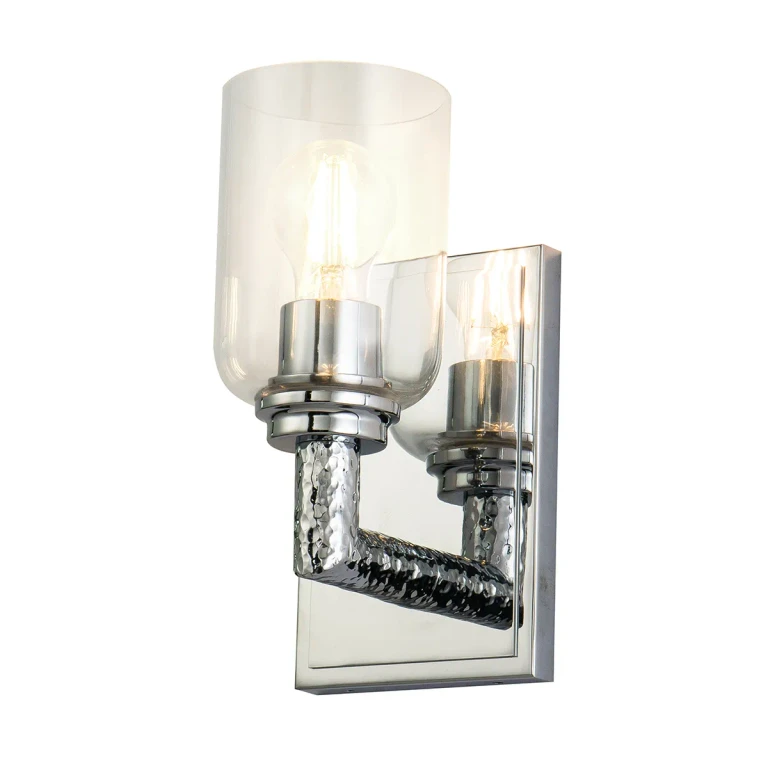 Polished Chrome One Light Wall Sconce from the Rampart Collection