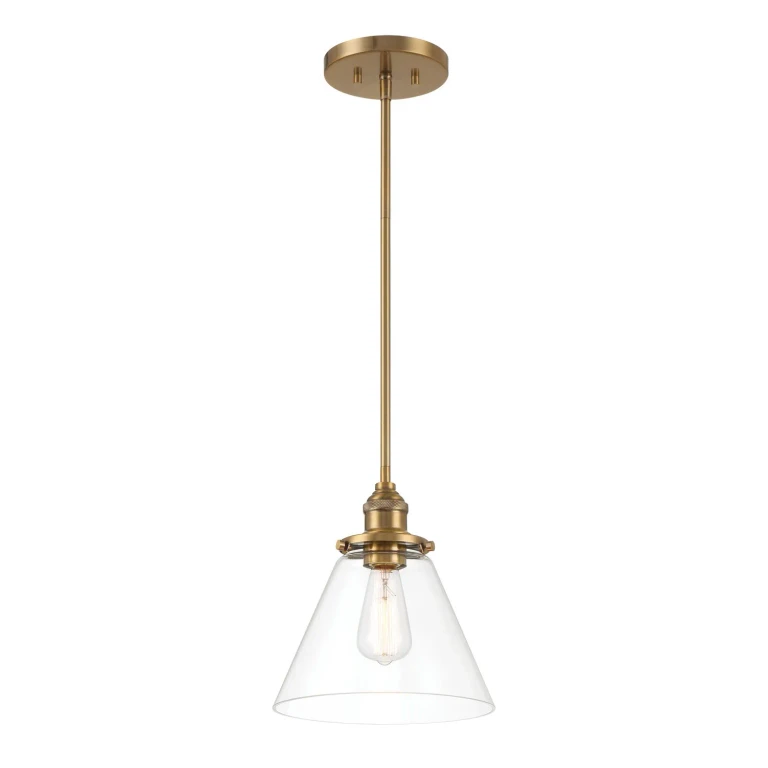 Oxidized Aged Brass One Light Mini Pendant from the Barwell Collection