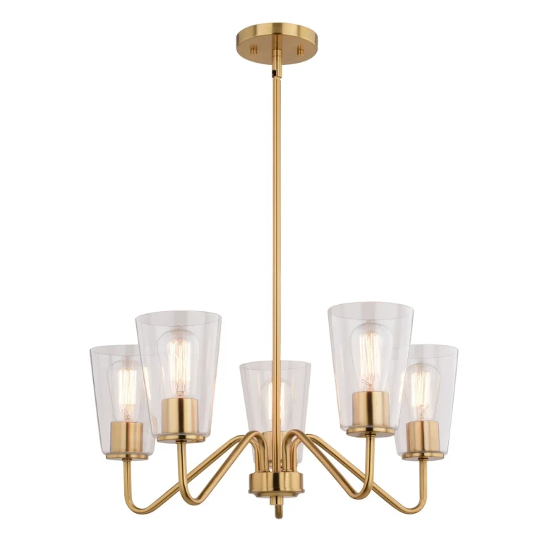 Muted Brass Chandelier from the Beverly Collection