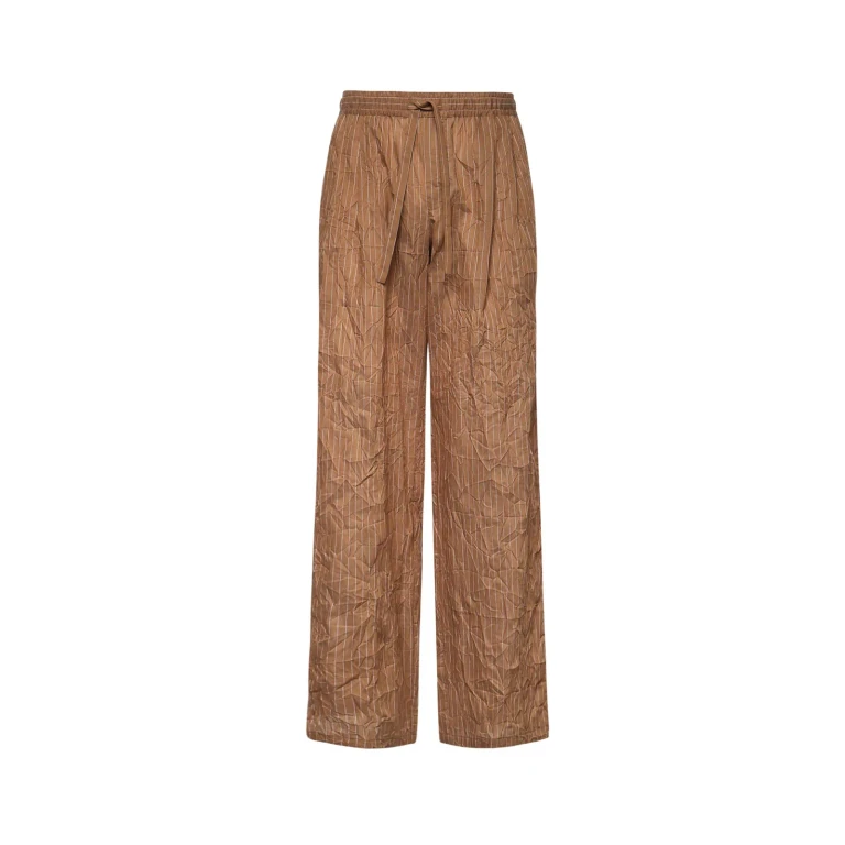 Dolce & Gabbana Vanity Pants In Striped Froissé Fabric