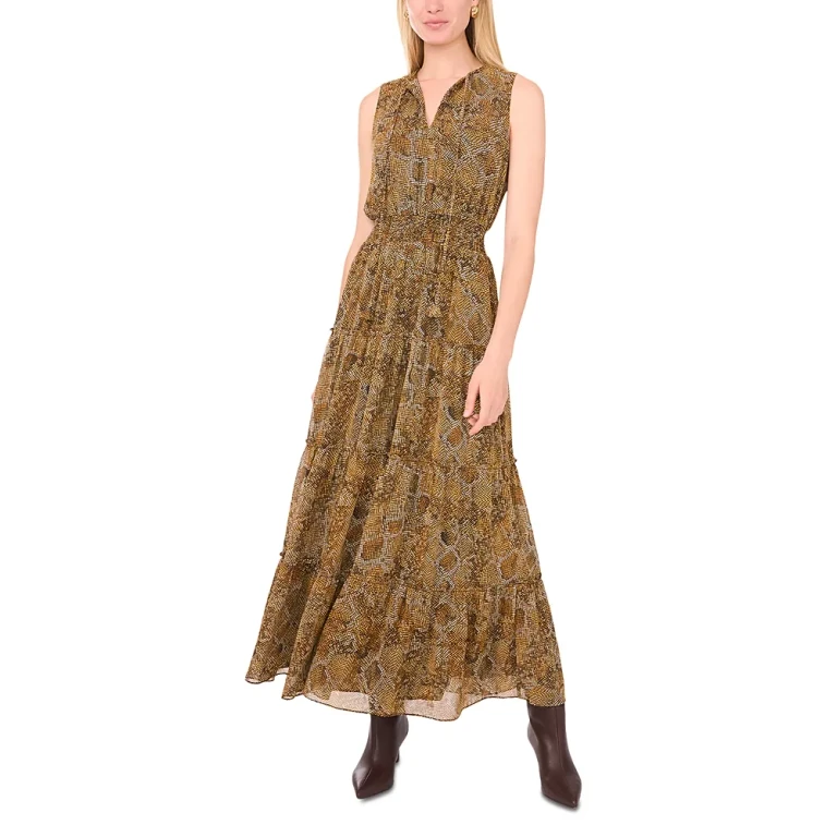 1.state Tie Neck Tiered Dress