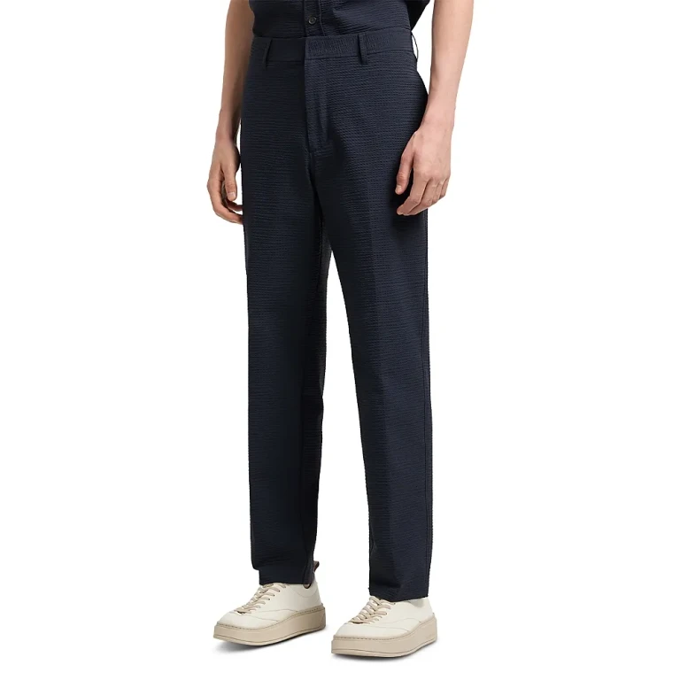 Emporio Armani Regular Fit Textured Stretch Pants