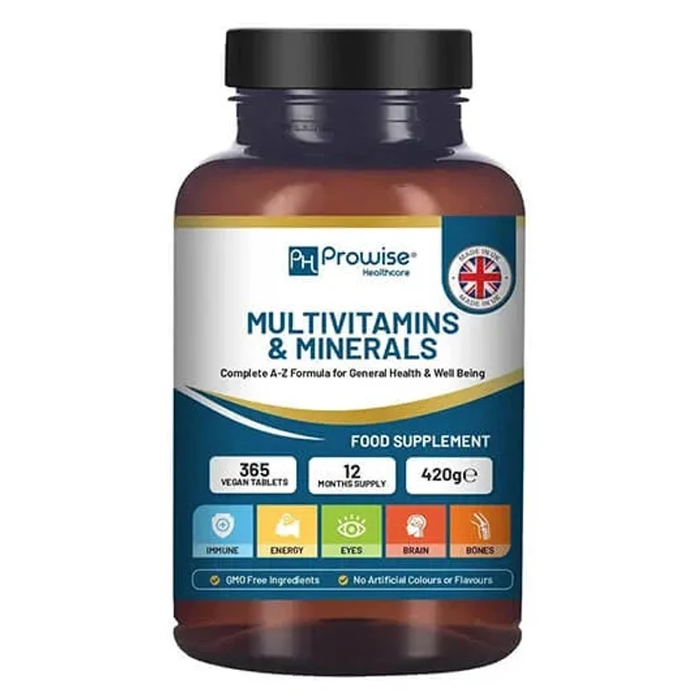 A-Z Multivitamins & Minerals l 365 Vegan Multivitamin Tablets l Multivitamin Tablets for Men and Women with 26 Essential / Active Vitamins & Minerals