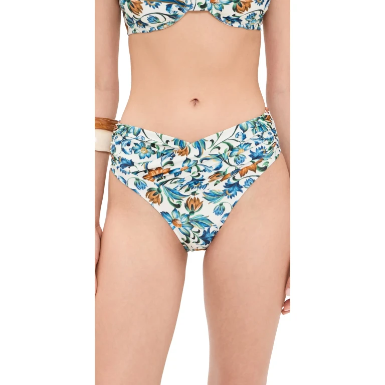 FARM Rio Flora Tile Hot Pants Bikini Bottoms Flora Tile Off White M