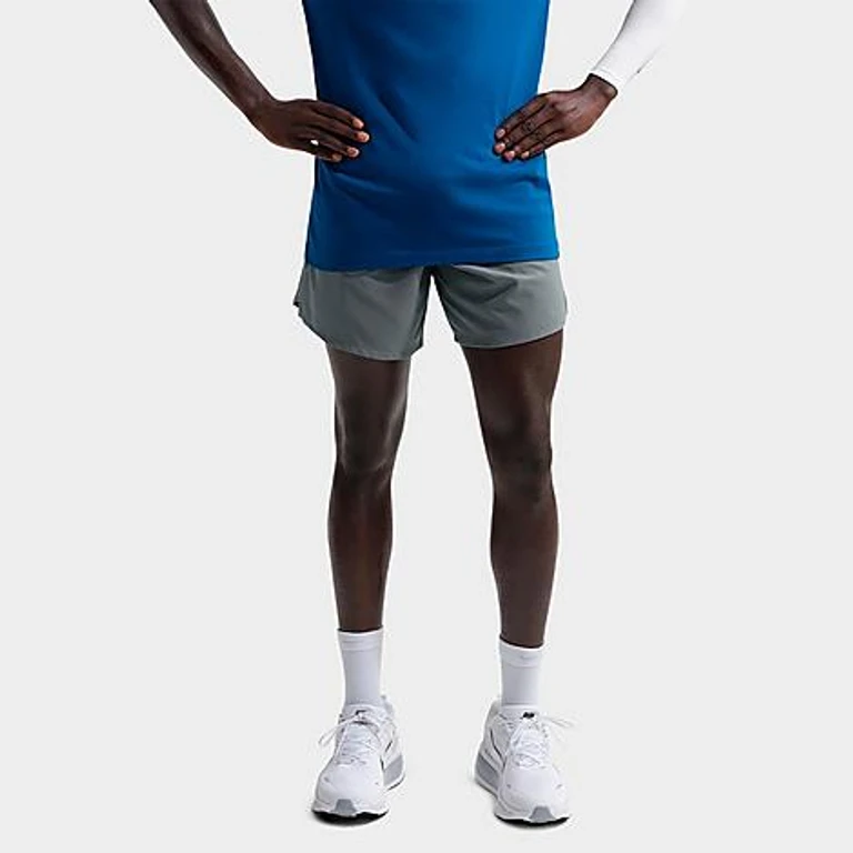 Nike Men's Stride Dri-FIT Brief-Lined 7" Running Shorts in Smoke Grey Size: Small