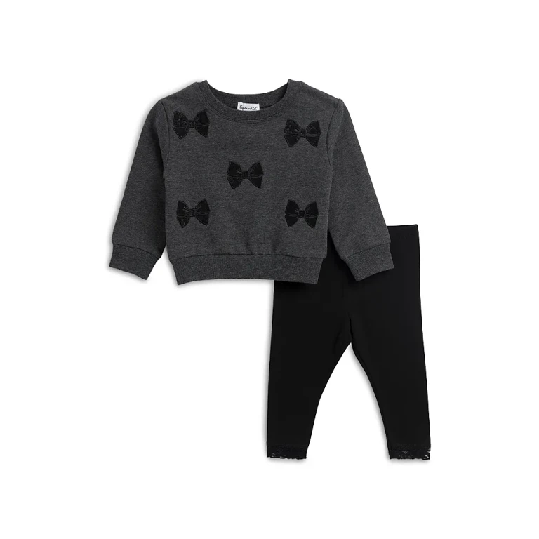 Splendid Girls' Lacy Bows Sweatshirt & Leggings Set - Baby